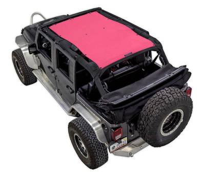 SpiderWebShade - SPIDERWEBSHADE SWS-SHDTOP-01-JK4D-PNK Mesh Bikini Top-Pink for Jeep JK 4DR