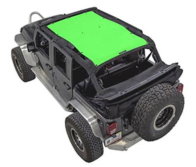 SpiderWebShade - SPIDERWEBSHADE SWS-SHDTOP-01-JK4D-GRN Mesh Bikini Top-Green for Jeep JK 4DR