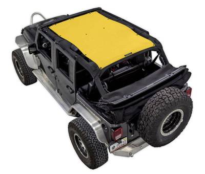 SpiderWebShade - SPIDERWEBSHADE SWS-SHDTOP-01-JK4D-YLW Mesh Bikini Top-Yellow for Jeep JK 4DR