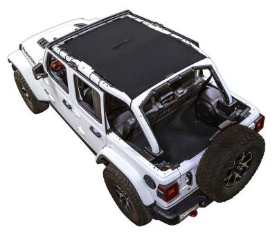 SpiderWebShade - SPIDERWEBSHADE SWS-SHDTOP-01-JL4D-BLK Mesh Bikini Top-Black for Jeep JL 4DR
