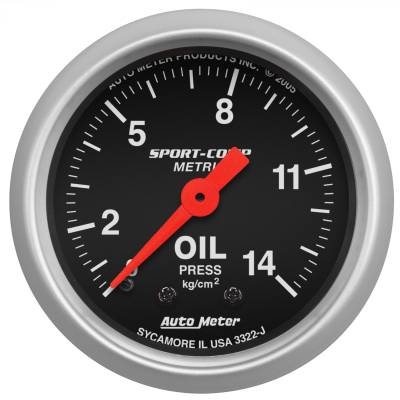 AutoMeter - AutoMeter 3322-J Sport-Comp Oil Pressure Gauge 2-1/16" Full Sweep