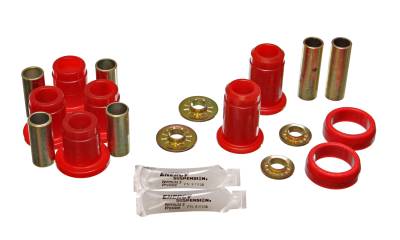 Energy Suspension - Energy Suspension 5.3114R Control Arm Bushing Set Front Polyurethane Red