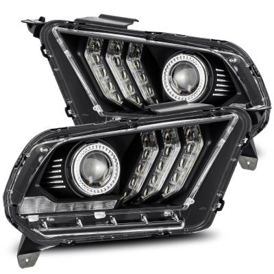 AlphaRex - AlphaRex 880115 Black LED Projector Headlights for 10-14 Ford Mustang