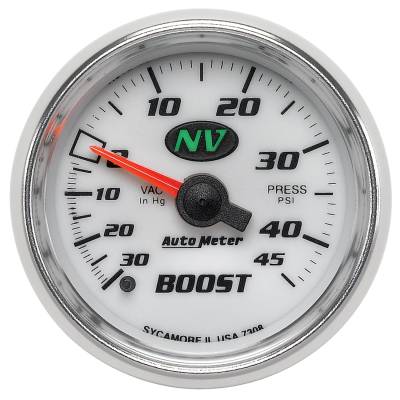 AutoMeter - AutoMeter 7308 Cobalt Boost/Vacuum Gauge 30 IN HG/45 PSI 2-1/16"