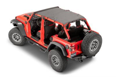 MasterTop - MasterTop 14305635 Bimini Top Plus for 18-Pres Jeep Wrangler JLU 4DR Black