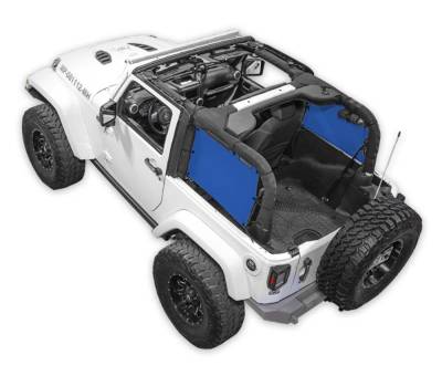 SpiderWebShade - SPIDERWEBSHADE SWS-SPDSDE-01-JK2D-BLU SpiderSides Side Shades Blue for JK 2DR