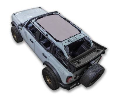 SpiderWebShade - SPIDERWEBSHADE SWS-SHDTOP-01-BR4D-GRY Mesh Bikini Top Gray Ford Bronco 4DR