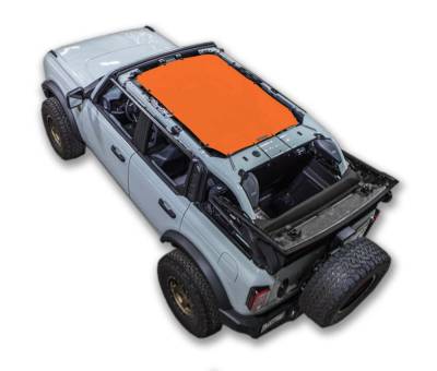 SpiderWebShade - SPIDERWEBSHADE SWS-SHDTOP-01-BR4D-ORG Mesh Bikini Top Orange Ford Bronco 4DR