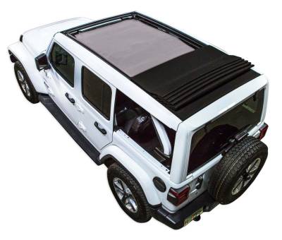 SpiderWebShade - SPIDERWEBSHADE SWS-SHDTOP-01-JL4D-PWT-24-GRY Mesh Sunshade Gray for Jeep JL 4DR