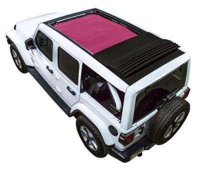 SpiderWebShade - SPIDERWEBSHADE SWS-SHDTOP-01-JL4D-PWT-24-PNK Mesh Sunshade Pink for Jeep JL 4DR
