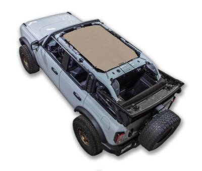 SpiderWebShade - SPIDERWEBSHADE SWS-SHDTOP-01-BR4D-TAN Mesh Bikini Top Tan Ford Bronco 4DR
