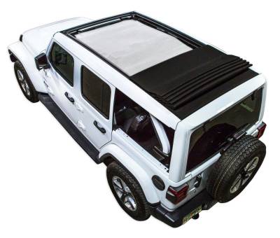 SpiderWebShade - SPIDERWEBSHADE SWS-SHDTOP-01-JL4D-PWT-WHT Mesh Sunshade White for Jeep JL 4DR