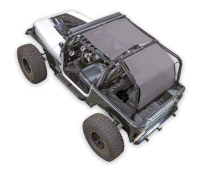 SpiderWebShade - SPIDERWEBSHADE SWS-SHDTOP-01-SW2-YJ-GRY 2Pc Mesh Bikini Top Gray for Jeep YJ