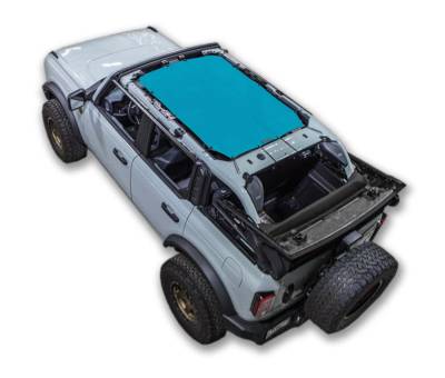SpiderWebShade - SPIDERWEBSHADE SWS-SHDTOP-01-BR4D-TEL Mesh Bikini Top Teal Ford Bronco 4DR