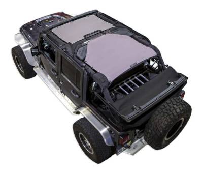 SpiderWebShade - SPIDERWEBSHADE SWS-SHDTOP-01-JK4D-2PC-GRY 2Pc Mesh Bikini Top Gray for JK 4DR