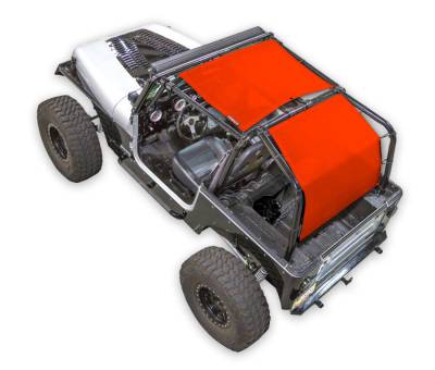 SpiderWebShade - SPIDERWEBSHADE SWS-SHDTOP-01-SW2-YJ-RED 2Pc Mesh Bikini Top Red for Jeep YJ