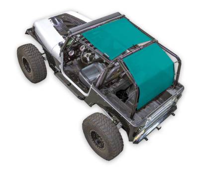 SpiderWebShade - SPIDERWEBSHADE SWS-SHDTOP-01-SW2-YJ-TEL 2Pc Mesh Bikini Top Teal for Jeep YJ
