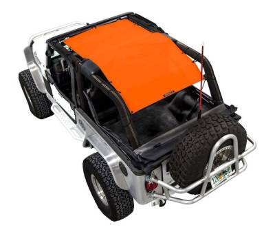 SpiderWebShade - SPIDERWEBSHADE SWS-SHDTOP-01-LJ-ORG Mesh Bikini Top Orange for Wrangler LJ