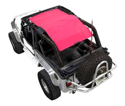 SpiderWebShade - SPIDERWEBSHADE SWS-SHDTOP-01-LJ-PNK Mesh Bikini Top Pink for Wrangler LJ