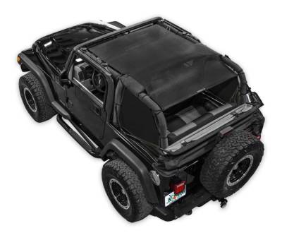 SpiderWebShade - SPIDERWEBSHADE SWS-SPDSDE-01-TJ-BLK SpiderSides Side Shades Black for Jeep TJ