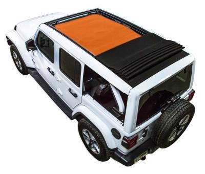 SpiderWebShade - SPIDERWEBSHADE SWS-SHDTOP-01-JL4D-PWT-ORG Mesh Sunshade Orange for Jeep JL 4DR