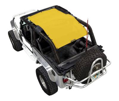 SpiderWebShade - SPIDERWEBSHADE SWS-SHDTOP-01-LJ-YLW Mesh Bikini Top Yellow for Wrangler LJ