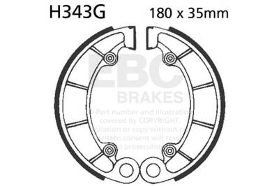 EBC Motorcycle Brakes - EBC Motorcycle Brakes 343G Motorcycle Grooved Replacement Brake Shoes
