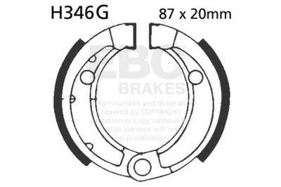 EBC Motorcycle Brakes - EBC Motorcycle Brakes 346G Motorcycle Grooved Replacement Brake Shoes
