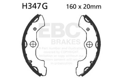 EBC Motorcycle Brakes - EBC Motorcycle Brakes 347G Motorcycle Grooved Replacement Brake Shoes
