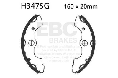 EBC Motorcycle Brakes - EBC Motorcycle Brakes 347SG Motorcycle Sintered Grooved Replacement Brake Shoes