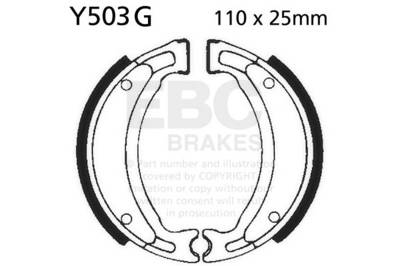 EBC Motorcycle Brakes - EBC Motorcycle Brakes 503G Motorcycle Grooved Replacement Brake Shoes