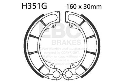 EBC Motorcycle Brakes - EBC Motorcycle Brakes 351G Motorcycle Grooved Replacement Brake Shoes