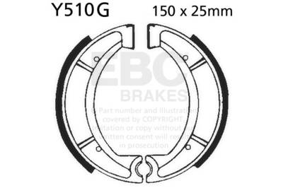 EBC Motorcycle Brakes - EBC Motorcycle Brakes 510G Motorcycle Grooved Replacement Brake Shoes