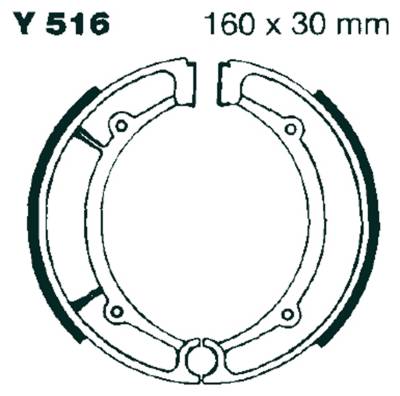 EBC Motorcycle Brakes - EBC Motorcycle Brakes 516G Motorcycle Grooved Replacement Brake Shoes