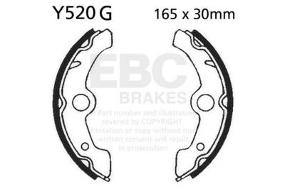 EBC Motorcycle Brakes - EBC Motorcycle Brakes 520G Motorcycle Grooved Replacement Brake Shoes