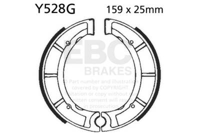 EBC Motorcycle Brakes - EBC Motorcycle Brakes 528G Motorcycle Grooved Replacement Brake Shoes