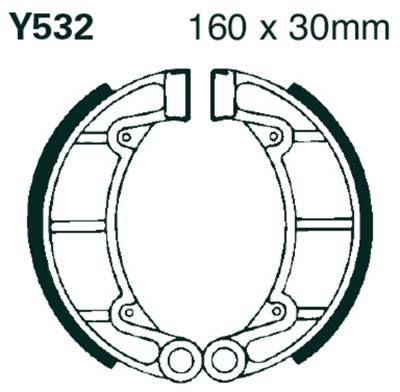 EBC Motorcycle Brakes - EBC Motorcycle Brakes 532G Motorcycle Grooved Replacement Brake Shoes