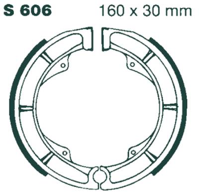 EBC Motorcycle Brakes - EBC Motorcycle Brakes 606G Motorcycle Grooved Replacement Brake Shoes