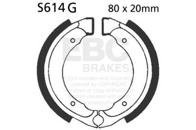 EBC Motorcycle Brakes - EBC Motorcycle Brakes 614G Motorcycle Grooved Replacement Brake Shoes