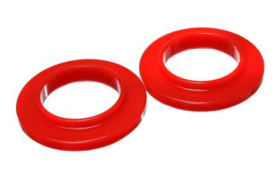 Energy Suspension - Energy Suspension 9.6104R Coil Spring Isolator Set Rear Polyurethane Red