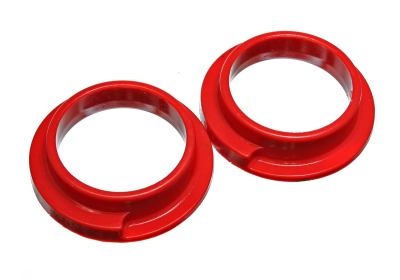 Energy Suspension - Energy Suspension 15.6103R Coil Spring Isolator Set Rear Polyurethane Red