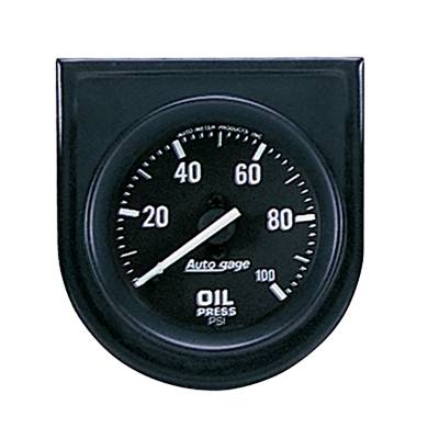 AutoMeter - AutoMeter 2332 Autogage Oil Pressure Mech Blk Gauge 0-100 PSI 2-1/16" Full Sweep