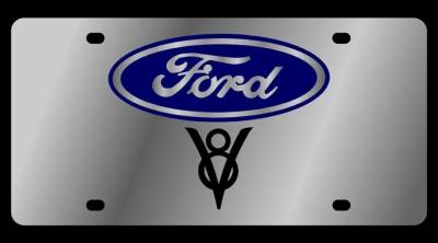 Eurosport Daytona - Eurosport Daytona 1532-1 Stainless License Plate Ford V8 Vintage Logo