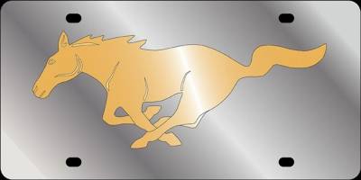 Eurosport Daytona - Eurosport Daytona 1520-2 Stainless License Plate Mustang Pony Logo