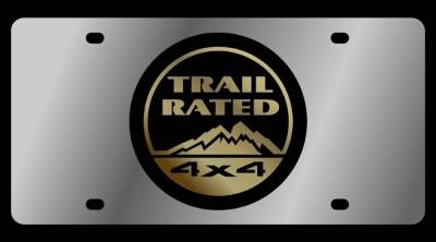 Eurosport Daytona - Eurosport Daytona 1445-2 Stainless License Plate Trail Rated Logo for Jeep