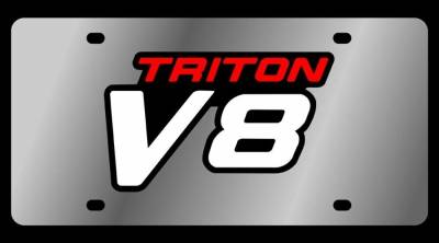 Eurosport Daytona - Eurosport Daytona 1536-1 Stainless License Plate Triton V8 Logo