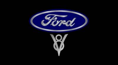 Eurosport Daytona - Eurosport Daytona 3532-1 Carbon Steel License Plate Ford V8 Vintage Logo