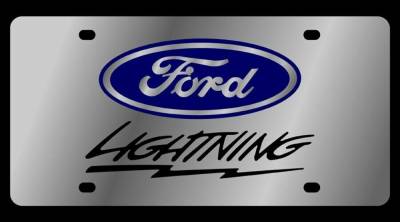 Eurosport Daytona - Eurosport Daytona 1540-1 Stainless License Plate Ford Lightning Logo