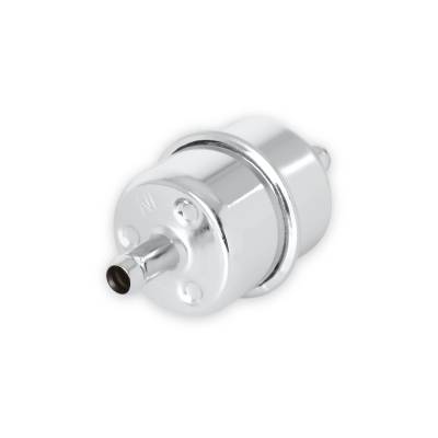 Mr Gasket - Mr Gasket 9746 Chrome Plated Canister Fuel Filter 3/8" ID Hose Race Only
