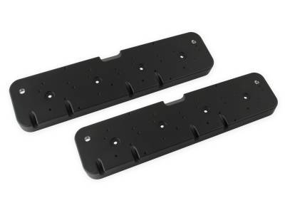 Holley - Holley 241-297 LS Valve Cover Adapter Plates Black Small Block Chevy to LS